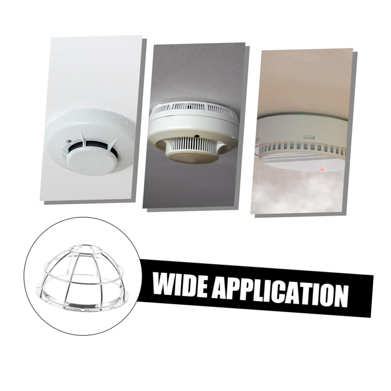 10 Piezas Protector de Sensor de Humo de Acero Inoxidable Resistente Instalación Sencilla para Hogar Oficina Centro Comercial
