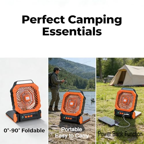 Ventilateur solaire de camping à batterie et piles avec fonction lanterne
