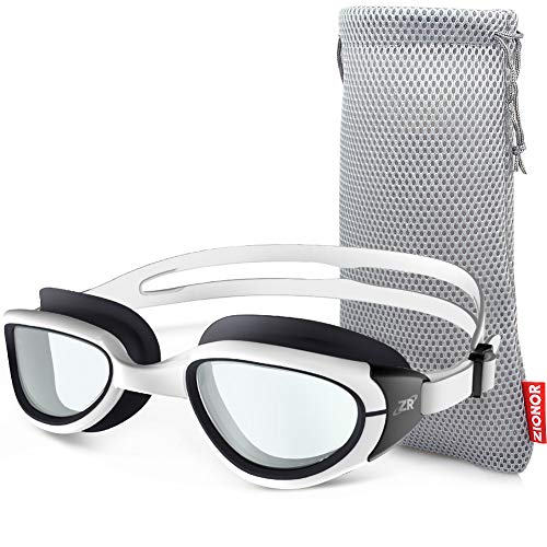 ZIONOR G6 Schwimmbrille mit Spiegel/klarem Objektiv UV-Schutz wasserdichter Antibeschlag Verstellbare Gurt Komfort Fit für Herren Damen Erwachsene Unisex Jugendliche (Einschließlich Schutztasche)