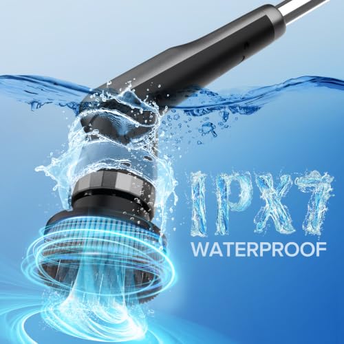 Image of Electric Spin Scrubber, 10-in-1 Shower Scrubber & Retractable Long Handle, 44 lbs High-Torque & Variable Speed Shower Cleaning Brush for Bathroom,Toilet, Bathtub, Kitchen, Tile Floors,