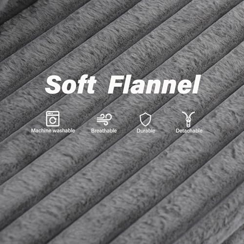 Image of Tiita Folding Sofa Bed Convertible Sleeper Chair Mattress with Pillow & Side Pocket, Thick Corduroy Floor Mattress Couch Bed, Single Size, Grey