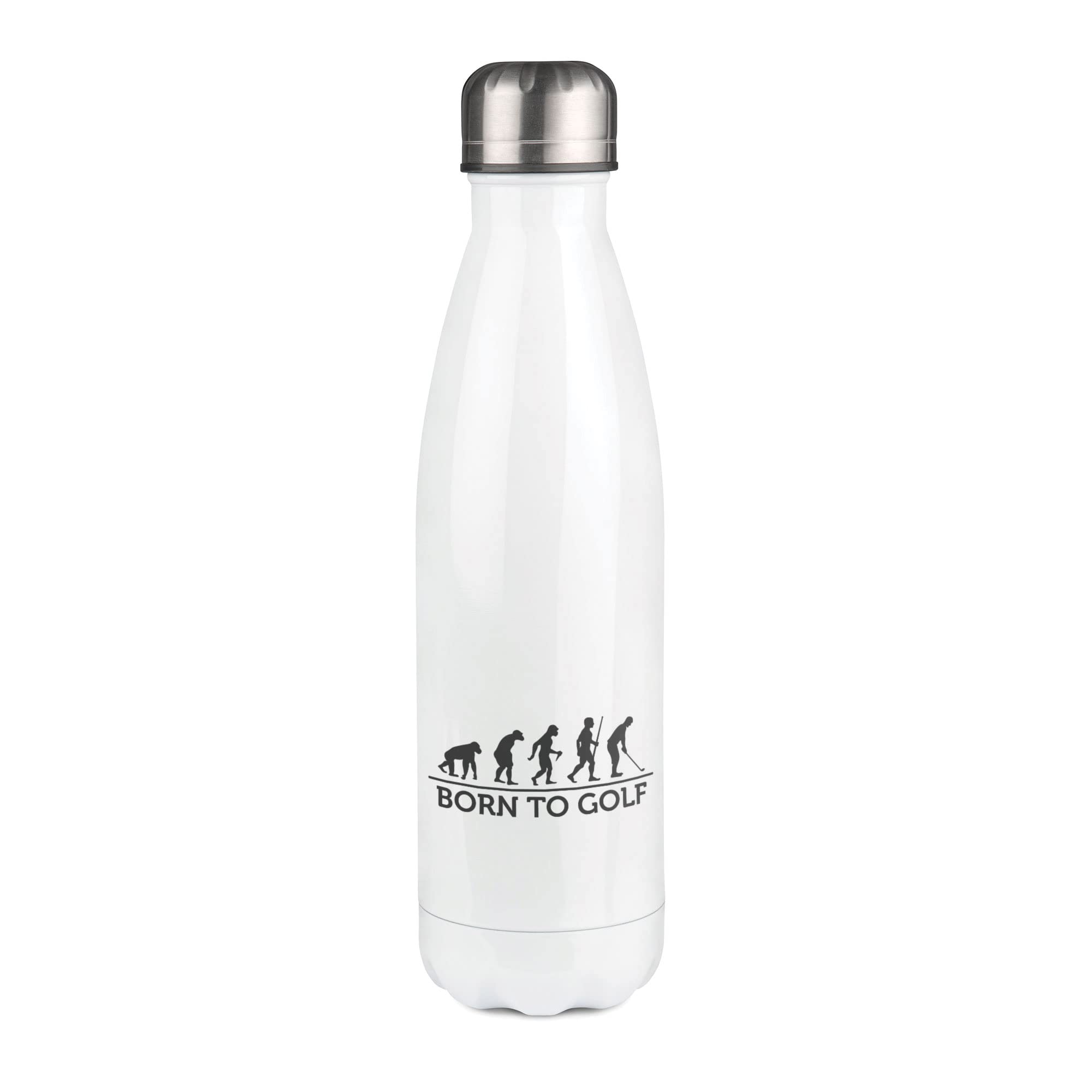 Botella isotérmica blanca con diseño de evolución golf 2