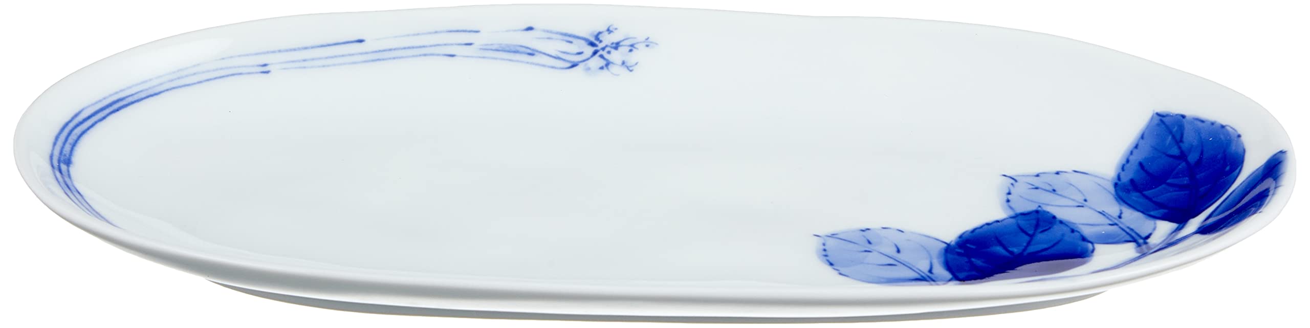 Amazon.co.jp: 浜陶 波佐見焼 和山窯 楕円焼皿 約25×13cm みつば