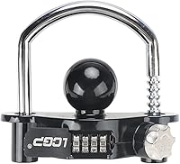 LCGP Heavy-Duty Trailer Hitch Combination Lock - Fits 1-7/8", 2", 2-5/16" Couplers, Adjustable 11 Positions, Rust-Proof Steel Security