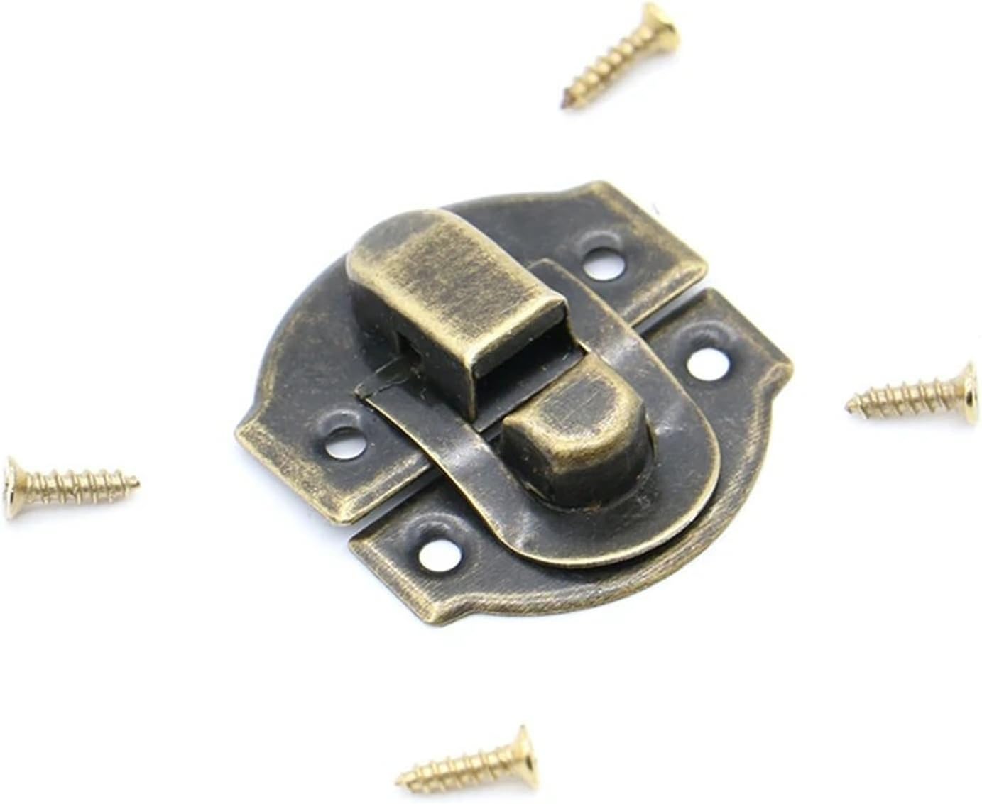 Metal Lock 21x20mm Padlock Hasps Latch with Screws Hardware 30Pcs(Small Bronze)
