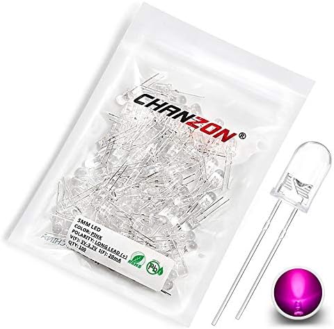 Chanzon 100 pcs 5mm RGB Multicolor Slow Flashing (Multi Color Changing) Dynamics LED Diode Lights (Blinking Round DC) Bright Lighting Bulb Lamps Electronics Components Filcker Light Emitting Diodes
