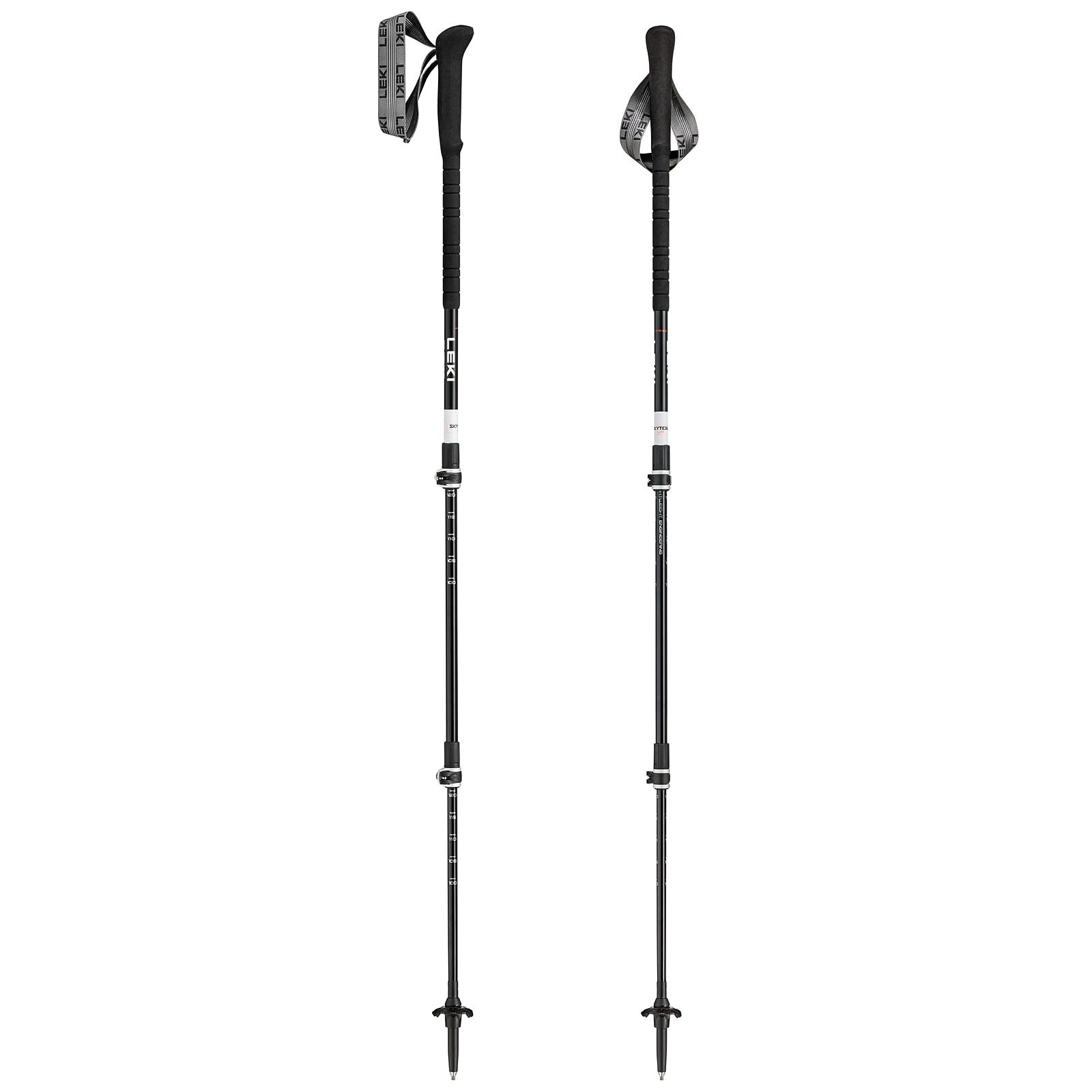 LEKI Skytera Lite Performance Series - Bastones de Senderismo para Hombre y Mujer | Bastones de Trekking Ajustables de Aluminio (90-135 cm) con Plato de Trekking | Mango de Espuma cómodo + extensión
