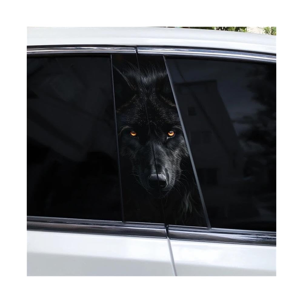 Bertdcx J Wolf Eyes Animal Car B-Pillar Vinyl Waterproof Sticker Car Door Pillar Decorative Auto Parts(J)