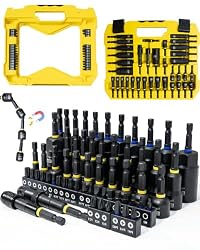 61PCS Impact Nut Driver Set – Metric & SAE Magnetic Deep Socket Adapters with 1/4″ Quick Change Bit Extension S2 Steel Bits for Drill Pivoting Nutsetter Upgraded Box