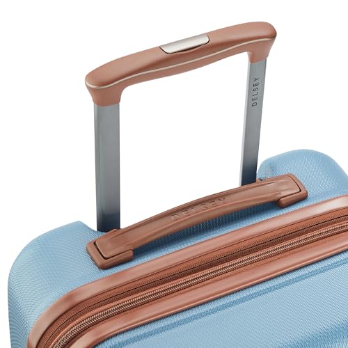 Image of DELSEY PARIS Juliette 55 cms Small Cabin ABS /Polycarbonate Hard Sided 8 Wheels and Expandable Spinner Suitcase /Trolley Bag for Travel with TSA Lock- Blue