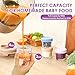 DRKIO 12 Pack Glass Baby Food Storage Containers - 4 Oz Baby Food Jars with Lids Baby Food Maker Microwave Dishwasher Freezer Safe 100% Leak Proof BPA Free Reusable