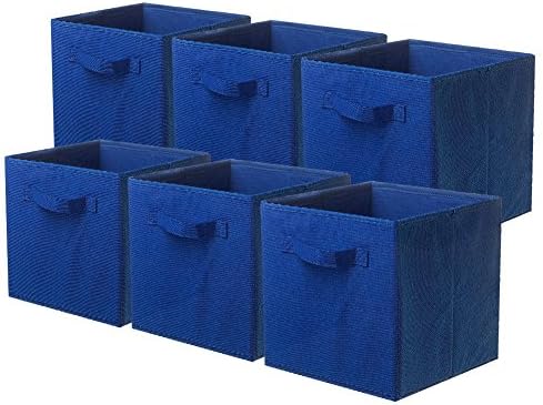 PowerKing Storage Bins, Foldable Fabric Storage Cubes And Cloth Storage Organizer Drawer For Closet And Toys Storage,6 PackBlack