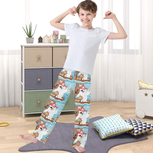 Boy's Pants Polar Bear Pirates Jogger Pants Elastic Waist Long Bottoms Trousers with Pockets 6-14 Years4
