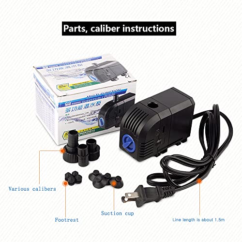 Image of VAYINATO Sunsun Hj Series Aquarium Submersible Pump For Fountain (Hj-600, 8W, 600L /H, Lifts 1.3M) Black