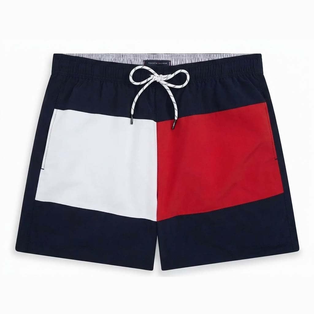 Tommy Hilfiger Flag Mid Length Swimshortsum0um03840 Short de Bain Homme (Lot de 1)