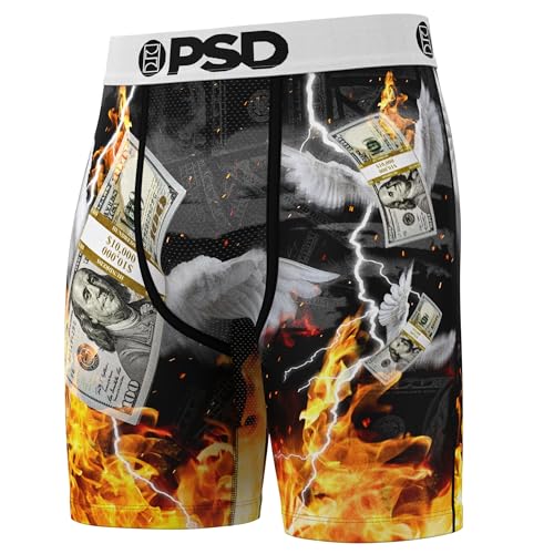 PSD Mens Boxer Briefs - Fly Money, 7 Inch Inseam, Moisture-Wicking, 4-Way Stretch, Boxer Briefs for Men Pack