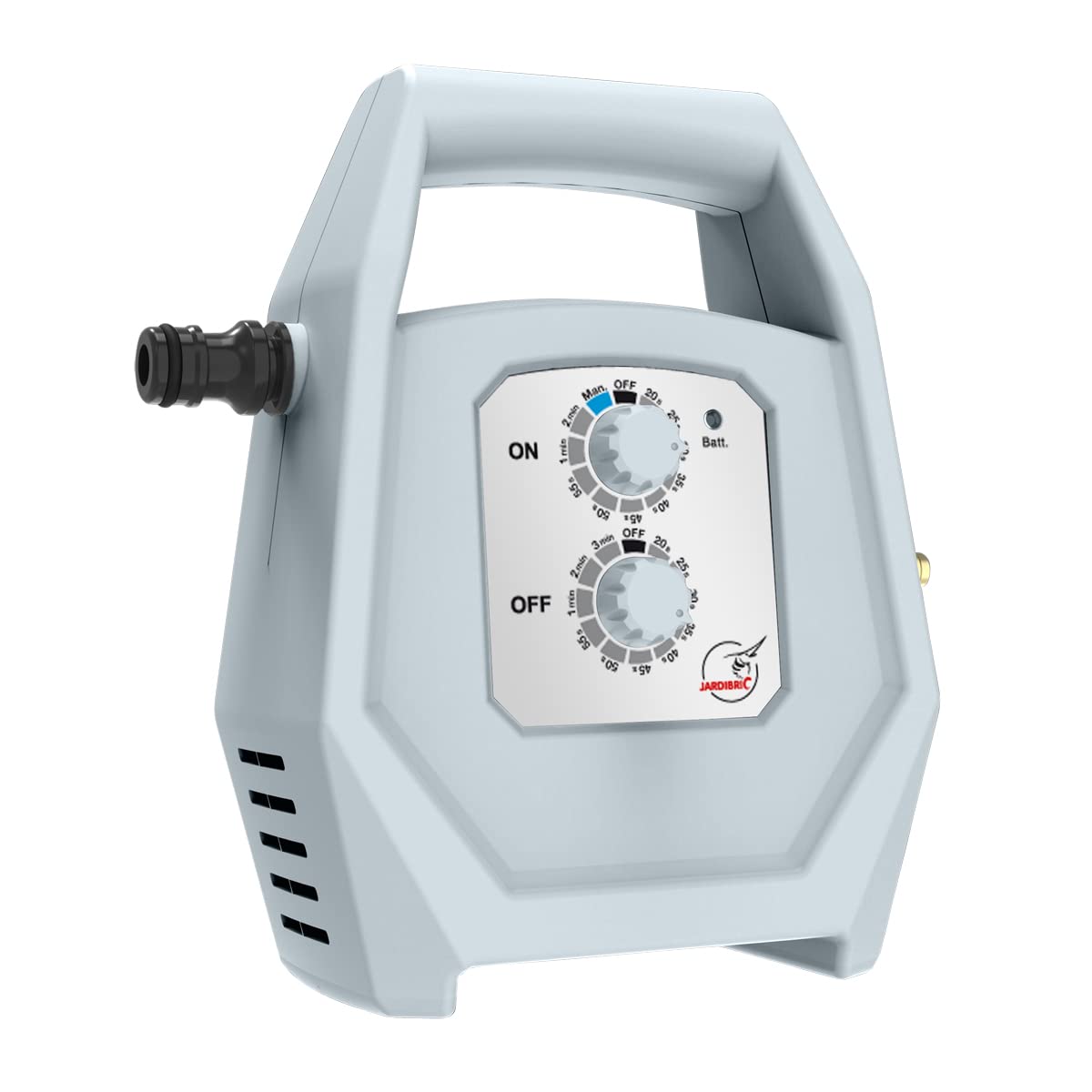 Jardibric – Kit de nebulización KPBRU20 – Brumizador – Bomba programable hasta 40 bares, 14,5 m, 7 boquillas antigoteo y filtro antical incluido – Refrescar eficazmente el aire