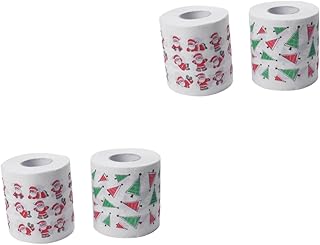 PRETYZOOM 4 Rolos De Tecido De Banheiro Papel Higiênico De Natal Papel Higiênico Engraçado Papel Higiênico De Festa De Natal Papel De Tecido Impresso De Natal Papel De Tecido De Natal