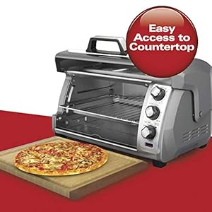 Hamilton Beach 6 Slice Convection Toaster Oven With Easy Reach Roll Top Door Bake Broil Toast Functions Auto Shutoff Silver 31123DA