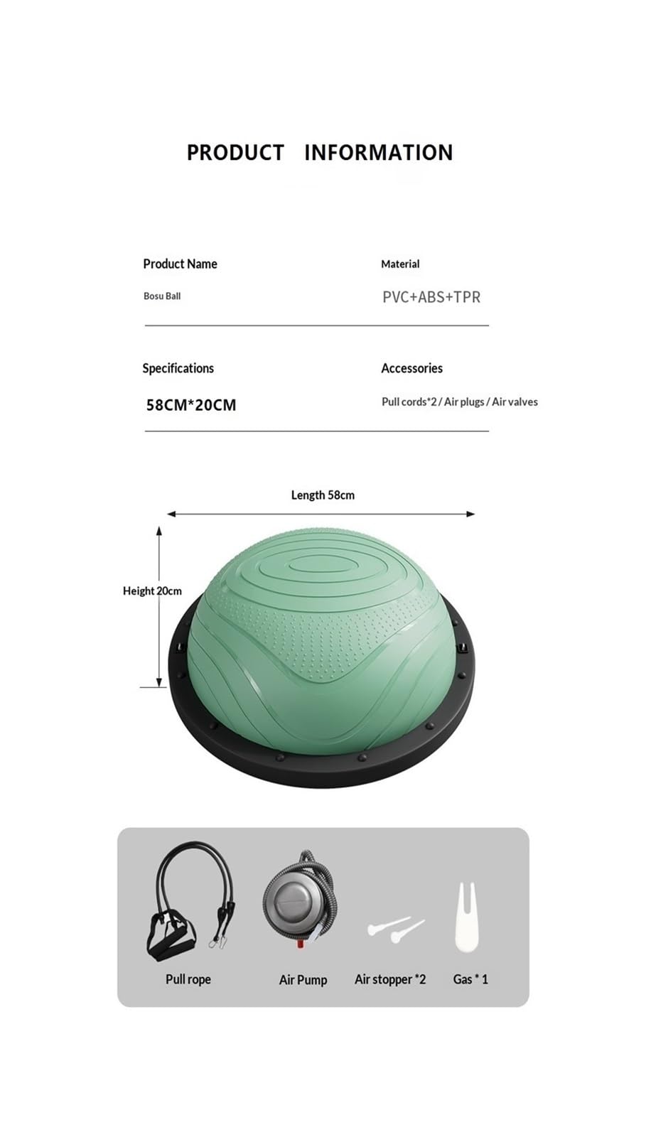 Attrezzatura semicircolare di addestramento di forma fisica di yoga della palla di velocità di Wave dell'equilibrio
