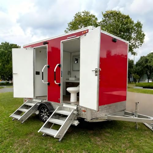 Remolque de inodoro portátil a la venta, contenedor de inodoro móvil con tanque de alcantarillado, baño al aire libre de lujo para eventos