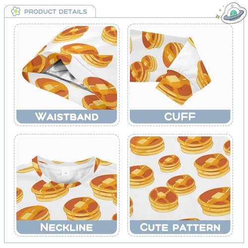 JUNZAN Cartoon Pancakes with Maple Syrup Little Boys Hoodie Sweatshirt Crewneck Outerwear for Kids Party 4T3