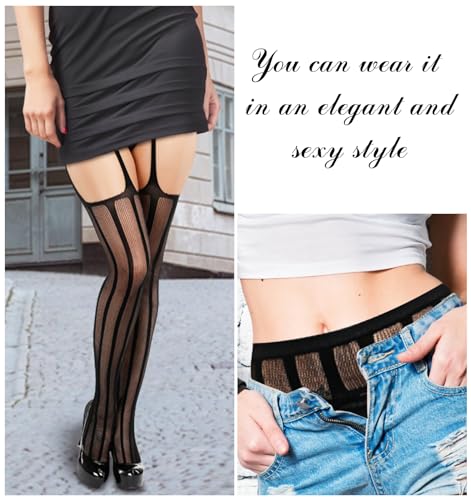 Image of Chalier Fishnet Stockings Lace Tights Thigh High Stockings for Women