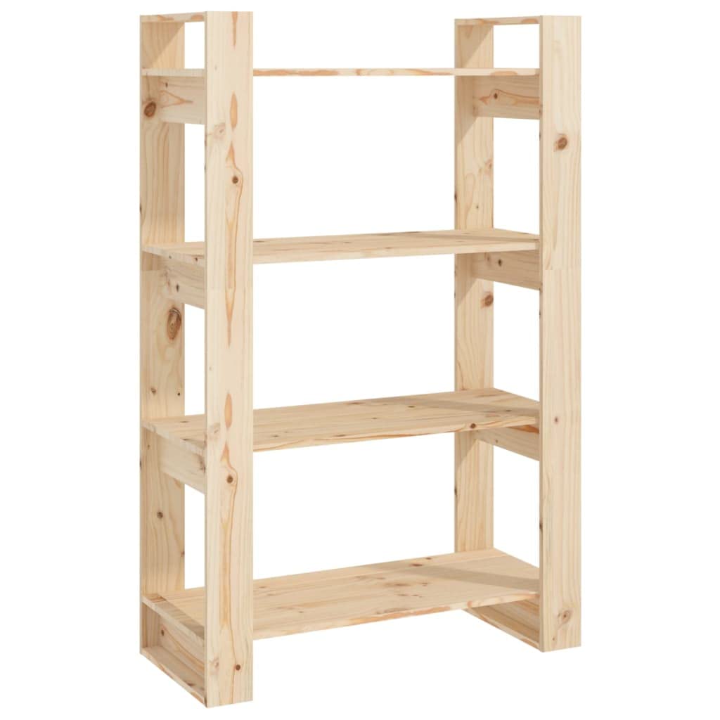 vidaXL Estantería/Divisor de Espacios Armario Biombos Estante de Libros Librería Achivador Separador Partición Madera Maciza Pino 80x35x125 cm