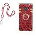 KAPADSON for Samsung Galaxy Note 9 Luxury Bling Glitter Sparkle Cute Gold Square Corner Soft Shock-Absorption Phone Hold Case Cover with Strap - red