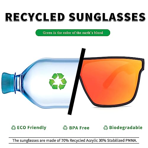 Image of GLINDAR Oversized Square Polarized Sunglasses for Men Women, One Piece Shield Shades UV400 Protection