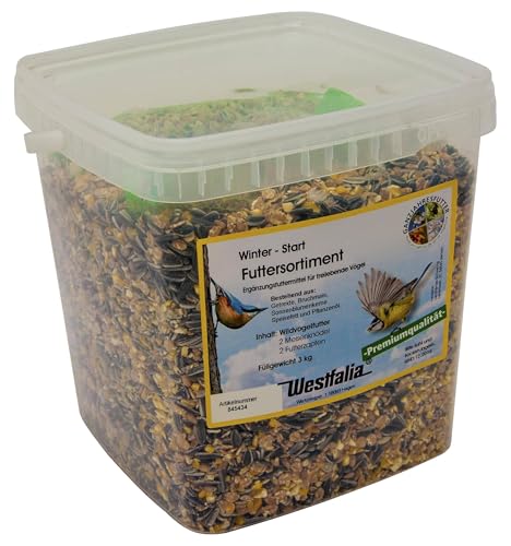 Esschert Design Vogelfuttermix Eimer 3kg Streufutter mit Sonnenblumenkernen