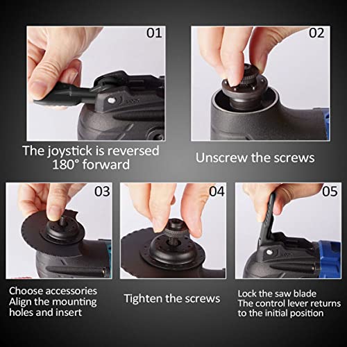 Battery Cordless Oscillating Multi-Tool, Electric Cordless Oscillating Multitools Machine with 4° Oscillating Angle, 22pcs Accessories 6 Speed Oscillating Multi-Tool for Sawing, Cutting 5 Battery Cordless Oscillating Multi-Tool, Electric Cordless Oscillating Multitools Machine with 4° Oscillating Angle, 22pcs Accessories 6 Speed Oscillating Multi-Tool for Sawing, Cutting - Image 5