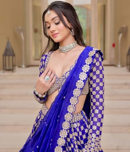 Womens Ready to wear Lehenga Choli Dupatta Embroidered Designer Lehenga Stitched Blouse for Women.3