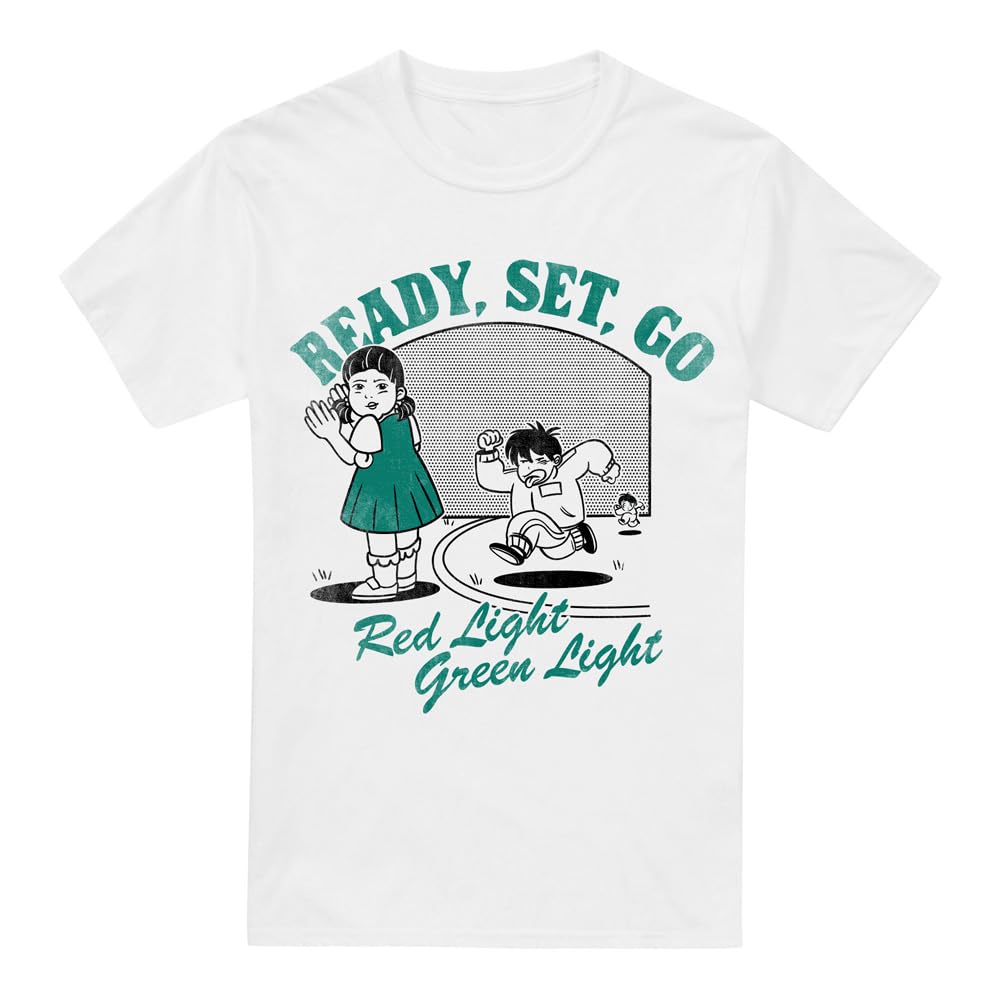 Squid Game - Red Light Green Light Fakeaway Unisex T Shirt, White, XXX-Large