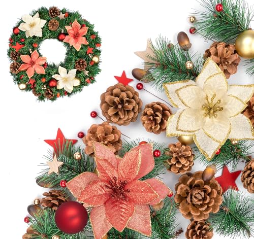 Natur Weihnachten Deko Adventskranz,111 x Bastelzubehör...