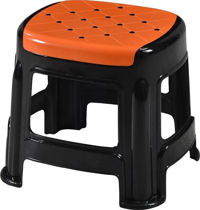 Swagath Furniture SW-0201 Plastics with arm Chair for Café, Home, Office can be Used for Indoor& Outdoor (Pre- Assembled) (Orange/Black) 3
