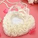 Caja de anillos con forma de corazón, caja de alianzas de boda, cojín de anillo de novia de espuma rosa y diamante, suministros de boda