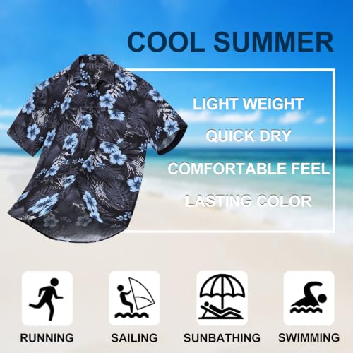 Image of Men's Hawaiian Shirts Short Sleeve Aloha Shirt for Men Casual Button Down Tropical Hawaii Floral Shirt Summer BeachParty