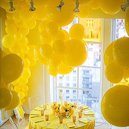 Image of KBZVNAF Yellow Balloons Latex Party Balloon - 50 Pack 12 inch Round Helium Balloons for Birthday Wedding Baby Shower Sunflower Honeybee Theme Party Decorations | Round Helium Yellow Balloons for Birthday Wedding Baby Shower Sunflower Honeybee Theme Party Decorations