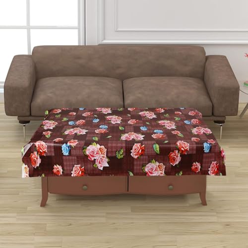 Image of Dakshya Industirs PVC Waterproof Table Cover 36x54 Inch Floral Printed Center Table Cover Washable Plastic Table Sheet Oilproof Dining Table Cover for Coffee Table Living Room Home (Floral Aura)