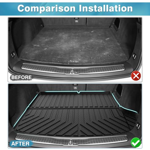 Image of Mixsuper Custom Fit Cargo Liner for New Jeep Grand Cherokee 2026 2025-2022, Only for 5 Seats, All Weather Cargo Mat Rear Trunk Liner Black