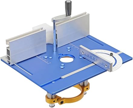 Aluminium Router Table Insert Plate And Router Lift for 65mm Diameter Universal Trimming Machine,with Miter Gauge Guide Aluminium Profile Fence Sliding Brackets