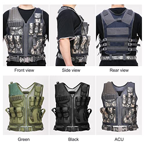 Lixada Sports Vest Adjustable Molle Vest Breathable Training Vest Mens Outdoor Hunting Utility Fishing Vest with Multi Pocket