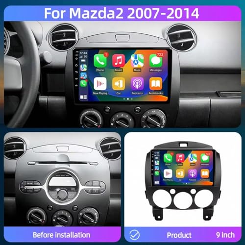 Pantalla de coche con Carplay inalámbrico, Android Auto fluido y Mirror Link para Mazda 2 6