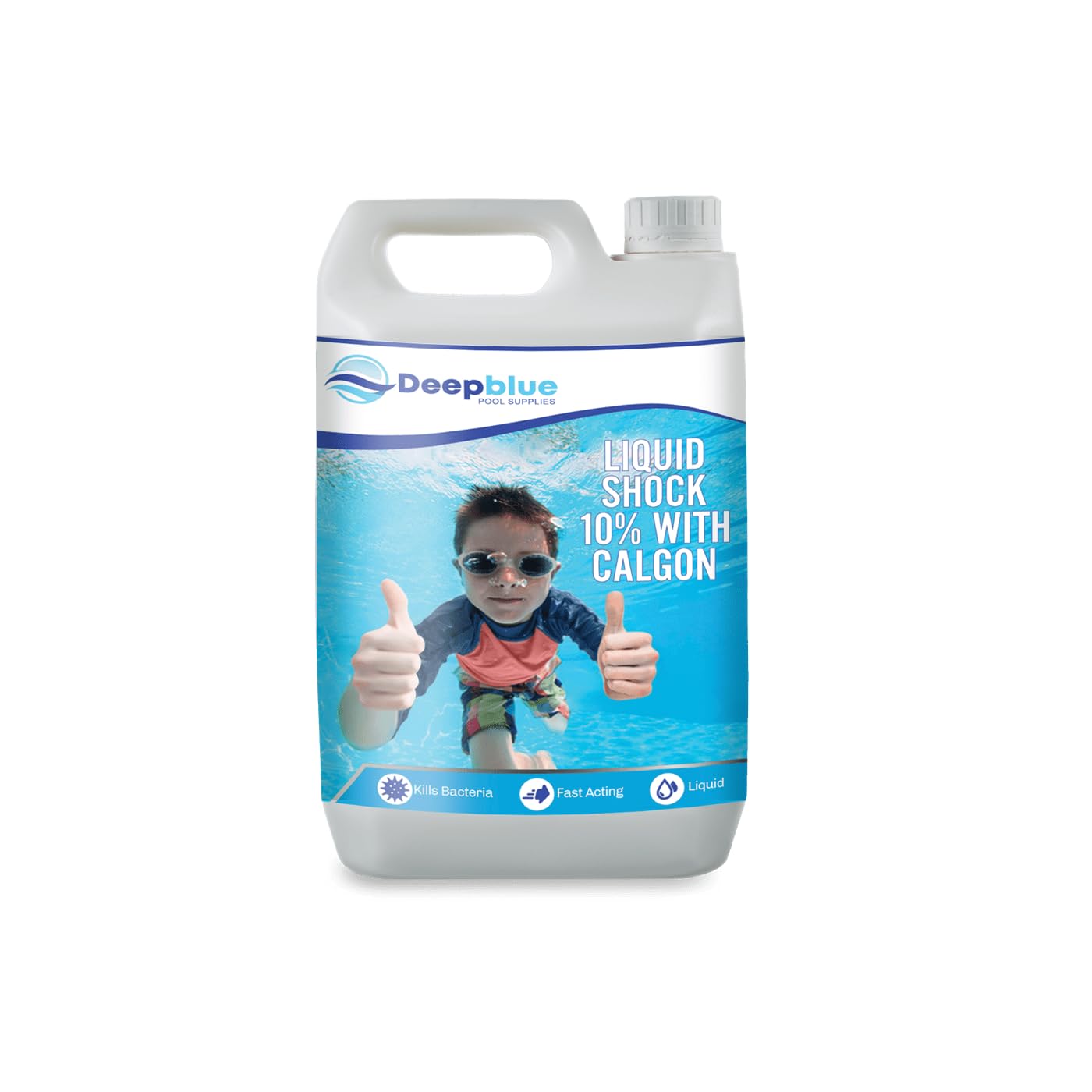 Deep Blue 25L High Strength Liquid chlorine with Calgon for Swimming Pools, Hot Tub and Disinfectant Cleaner | Sodium Hypochlorite