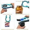 Otstar Jar Opener Bottle Opener and Can Opener for Weak hands, Seniors with Arthritis and Anyone with Low Strength, Mutil Jar Opener Get Lids Off Easily (Blue and Grey) #2