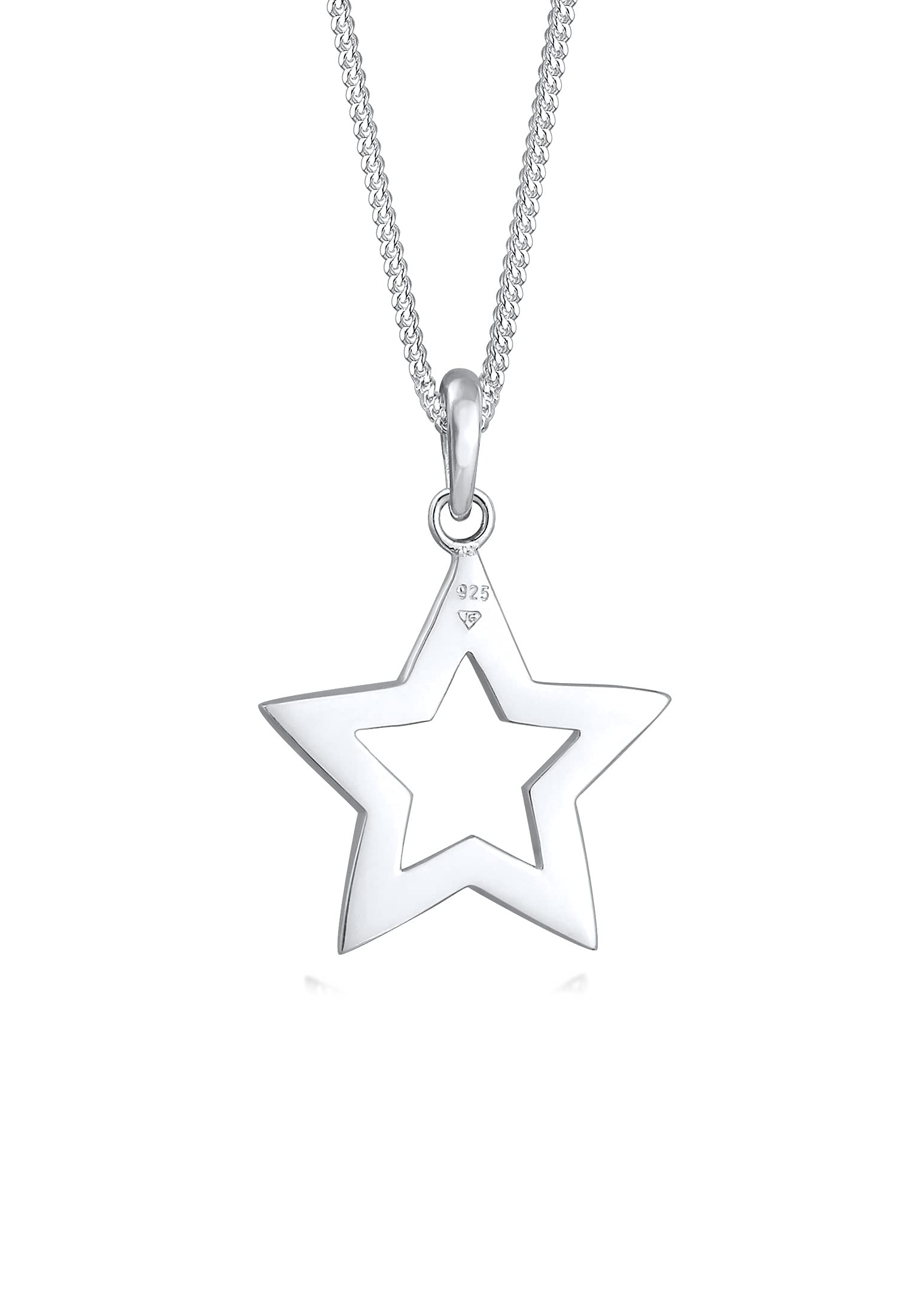 Elli Halskette Damen Stern Anhänger Astro mit Kristallen in 925 Sterling Silber