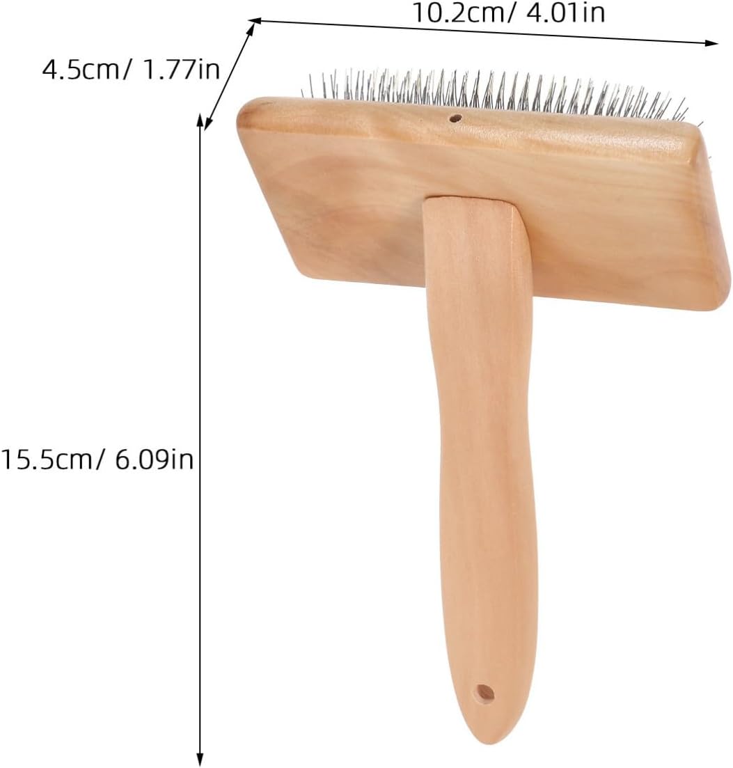 Needle Felting Slicker Brush with Wooden Handle, 2pcs Wool Spinner