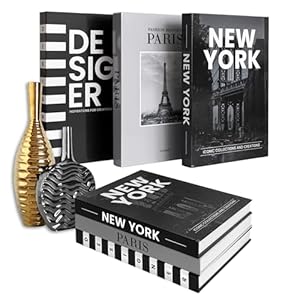 Designer Books Decor Set of 3 Hardcover Aesthetic Decorative Books for Home Decor Coffee Table Bookshelf Living Room Entryway Decor Minimalist Modern FauxFake Book Box for Decoration Hidden Keepsake