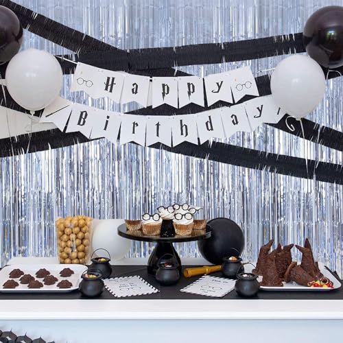Image of Silver Party Decorations Backdrop Curtains 2Pack - 3.3x8.2FT Silver Backdrop Photo Booth Props Fringe Curtains - Tinsel Curtains Birthday Decorations Streamers Party Supplies